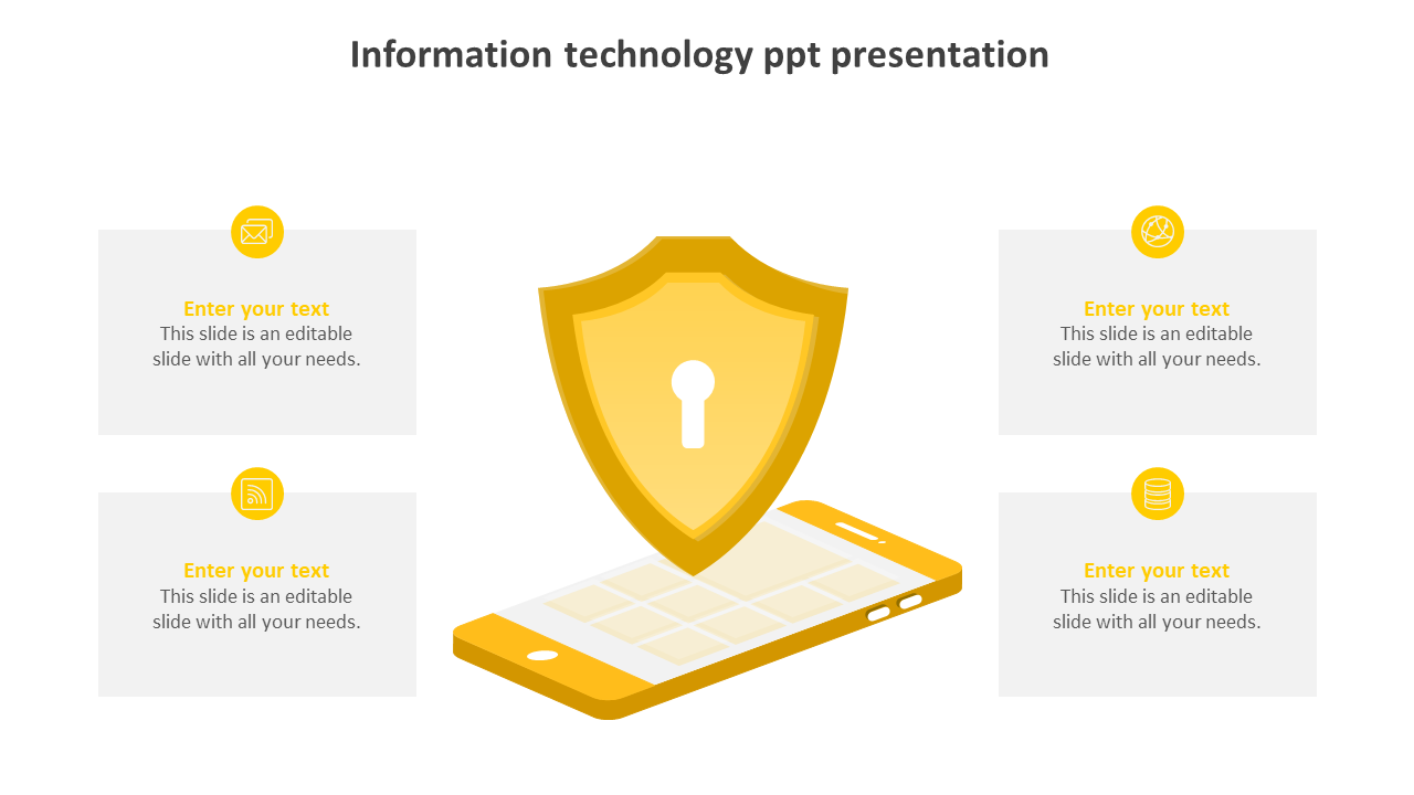 information technology ppt presentation-yellow